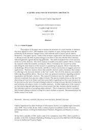 Turabian knew that most students are concerned with writing papers, so she narrowed the focus and refined the rules specifically for paper writing. Pdf A Genre Analysis Of Scientific Abstracts