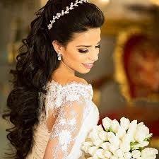 Resultado De Imagem Para Noiva Com Penteado Princesa Penteado De Noiva Meio Preso Cabelo De Noiva Penteados Noiva Cabelo Longo