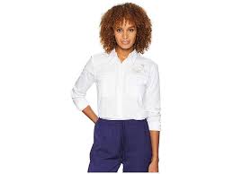 Lauren Ralph Lauren Bullion Patch Poplin Shirt White Women S Clothing Dress Up Your Everyday Look Wi Poplin Shirt White Shirts Women Dress Clothes For Women