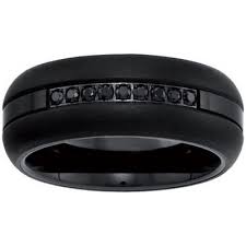 With our modern and unique designs, every one of our men's tungsten wedding bands features a masculine style that will last a lifetime. Men S Black Tungsten Carbide Diamond Wedding Band Sam S Club