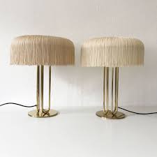 Pair Of Xl Mid Century Silk Fringe Brass Table Lamp Hans Agne Jakobsson Markaryd Mid Century Modern Table Lamps Modern Lamp Modern Table Lamp