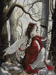 Fairy And Raven 2 Cross Stitch Pattern In Pdf Dmc In 2020 Cross Stitch Patterns Cross Stitch Patterns Christmas Cross Stitch Art