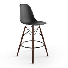 Molded Plastic Counter Stool With Wood Legs In 2020 Eames Bar Stool Counter Stools Wood Legs