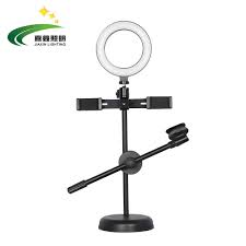 China 2020 Amazon 6 3inch Selfie Desktop Ring Light Phone Holder For Live Streaming Usb Dimmable Video Light Fill Lamp China Make Up Lights And Tripod Stand Price
