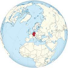 The given germany location map shows that germany is located in the central western part of europe continent. File Germany On The Globe Germany Centered Svg Wikimedia Commons