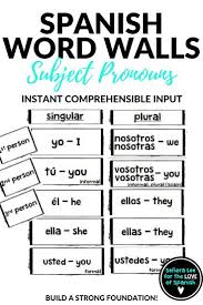 Spanish Pronouns Spanish Word Wall Spanish Word Wall Spanish Words Learn A New Language