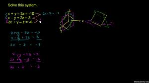 Intro To Linear Systems With 3 Variables Video Khan Academy