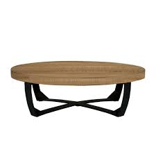 The large, rounded tabletop presents ample room to top with your lamps, frames, plants, coaster collection, remote caddy, and more, while the lower open shelf easily accommodates a stack of new magazines or travel books. Round Coffee Table Industrial Posteak Furniture
