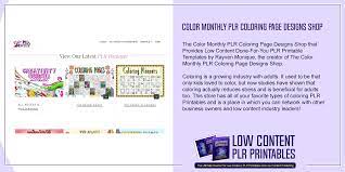 Quickly and easily find what the colors your favorite web page or any web page on the internet uses so you can incorporate them onto your page. Color Monthly Plr Coloring Page Designs Shop Plr Printables Store