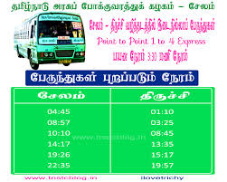 Salem Trichy 1 To 4 Express Timings Tnstc Blog Tamilnadu