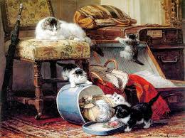 The New Hat Jigsaw Puzzle In Piece Of Art Puzzles On Thejigsawpuzzles Com Kedi Tablolar Sanat