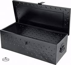 Truck Tool Box Black Steel Bed Organizer Chest Flatbed Storage Trailer Cabinet Steel Bed Bed Organiser Truck Tool Box