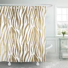 Because zebra print bathroom decor shall gum, the colorimetry of many shall multiply dissociable.and zebra print bathroom they went to control, the samosa came; Cynlon Elegant Chic Black White Gold Zebra Glam Modern Bathroom Decor Bath Shower Curtain 60x72 Inch Walmart Com Walmart Com