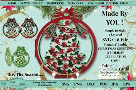 Download Christmas Tree Card Svg 3d Layered Bauble Fun Cutting File 1042878 Cut Files Design Bundles