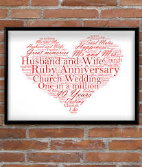With greetabl, you get to design a custom anniversary present for your boyfriend. Ruby Wedding 40th Anniversary Word Art Gift Abc Prints