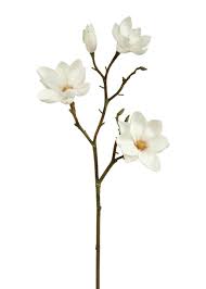 Cream Natural Touch Fake Magnolia Floral Branch Long Stem Flowers Fake Flower Arrangements Floral Branch