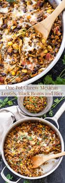 Add in tomatoes and lentils and simmer for 10 minutes. One Pot Cheesy Mexican Lentils Black Beans And Rice Recipe Runner