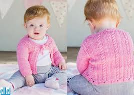 We're back today with more free knitting patterns to share with you, to help you find your next knitting project. Tie Cardigan Brand Elle Count Double Knit Yarn Babykins Size From Birth Size To 24 Months Baby Patterns Baby Knitting Pattern
