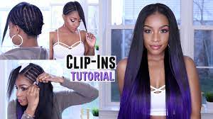 Braiding hair for box braids couldn't be simpler. How To Clip In Hair Extensions On Short Or Natural Hair Custom Purple Color Ft Bellami Youtube