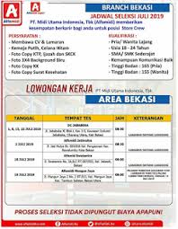 Lowongan kerja cpns, bumn , multinasional company 2018 terlengkap da. Lowongan Kerja Pt Midi Utama Indonesia Tbk Alfamidi Area Bekasi Lockerjob