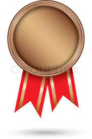 Heroic or meritorious achievement is engraved on the reverse side. Bronze Medal With Red Ribbon Vector Stock Vector Colourbox