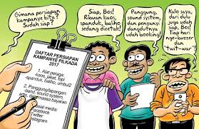  Kartun Benny Persiapan Kampanye Pilkada 2016 Kartun Spanduk Penyanyi