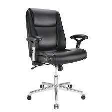 Realspace Densey Bonded Leather Mid Back Manager S Chair Black Silver Officesupply Com