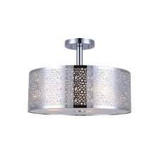 A white fixture will blend right into the ceiling, and chrome can add a bit of clean sparkle to a kitchen or bathroom. Canarm Piera 3 Light Chrome Semi Flush Mount Light With Glass Diffuser Isf543a03ch The Home Depot Glass Diffuser Flush Mount Ceiling Light Fixtures Flush Mount Ceiling Lights