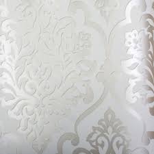 Classic interior with modern white and blue sofa. 43 Silver Damask Wallpaper On Wallpapersafari