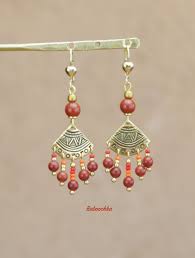 Boucles D Oreilles Plaque Or Melusine En Jaspe Rouge Boucles D Oreille Par Baboochka Boucles Boucle D Oreille Oreille