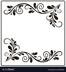 Black And White Border Frame With Floral Patterns Vector Image Sponsored Border Frame Black Floral Pattern Vector Border Design Page Borders Design
