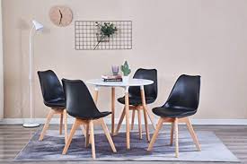 Table de cuisine au meilleur prix parmi le plus grand choix du web sur meubles.fr. Grobkau Table De Salle A Manger Avec 4 Chaises Table Ronde Moderne Blanche Pour Cuisine Salle A Manger Cafe Loisirs 5 Pieces 80 X 80 X 75 Cm