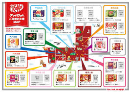 Map Showing The Exclusive Regional Kit Kats Of Japan Kit Kat Flavors Kit Kat Japan