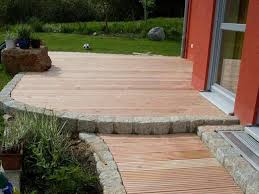 Deck With Granit Border Garten Terrasse Garten Ideen Gestaltung Vorgarten Garten
