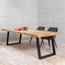 Wood table with white metal legs. Oak Dining Table Straight Edges Herringbone With White Metal Legs U Shape Cut Buy Wooden Dining Table Modern Dining Tables Oak Table Product On Alibaba Com