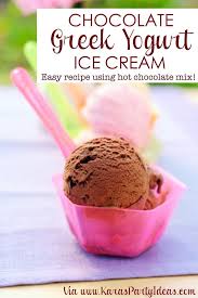 Chocolate Greek Yogurt Ice Cream Kara S Party Ideas Greek Yogurt Ice Cream Recipe Chocolate Greek Yogurt Yogurt Recipes