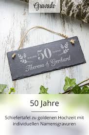 Personalisierte Schiefertafel Zur Goldenen Hochzeit Als Romantisches Deko Schild Fur Zuhause Schieferschild