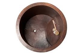 square hammered copper bar/prep sink