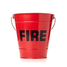 Red Mild Steel Fire Bucket, Capacity: 5