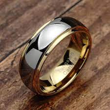 100s Jewelry Tungsten Ring For Men Wedding Band Gold Brick Pattern Brushed Beveled Edge Size 6 16 Tungsten Mens Rings Rings For Men Womens Wedding Bands