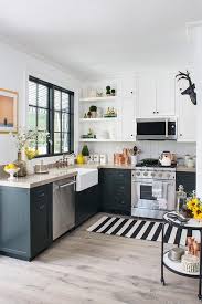 A lot of kitchen design pictures feature spaces with white cabinets and walls. Black Cabinets With Taupe Countertops Kitchen Room Design Simple Kitchen Design Small Kitchen Decor