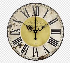 Yellow grey floral pattern clock. Vintage Clock Png Images Pngegg