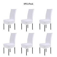 The raised dots stretch dining room chair covers. Cosyvie White Spandex Chair Covers Washable Slipcovers Seat Covers For Kitchen Dining Room Chairs Set Of 6 Buy Online In Antigua And Barbuda At Antigua Desertcart Com Productid 48338010
