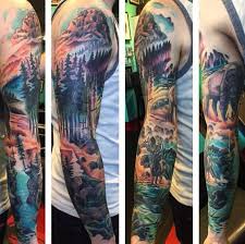 Cool colorful pokemon tattoo on half sleeve The Ultimate 137 Best Sleeve Tattoos In 2021