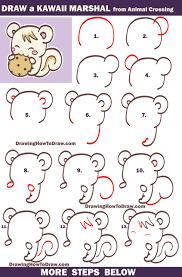 How To Draw Marshal The Squirrel From Animal Crossing New Leaf Cute Kawaii Chibi How To Draw Step By Step Drawing Tutorials Cute Drawings Drawing Tutorial Drawings