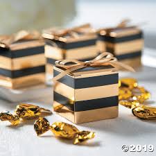 65th Birthday Party Favor Ideas Black Gold Favor Boxes Gold Favor Black And Gold Party Decorations Black Gold Party