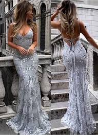 Mermaid Grey Long Prom Dress With Silver Sequins From Wendyhouse In 2020 Grey Prom Dress Backless Prom Dresses Prom Dresses Blue