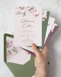 Dusty Rose Wedding Invitation Template Printable Pink Floral Wedding Invitation Card Diy Watercolor Garden Wedding Invite Dr19 Fun Wedding Invitations Floral Wedding Invitation Card Unique Wedding Invitations