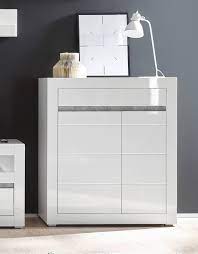 Plane deine neue kommode in weiß hochglanz und nach maß. Highboard Kommode Carat 100cm Weiss Hochglanz Beton Grifflos Mdf Highboards Wohnzimmer Feldmann Wohnen Gmbh Online Shop