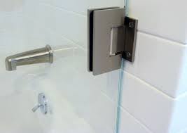 Glass To Wall Hinges Are Attached To This Tile Wall For A Frameless Shower Door Use These Glass To Wall Hi Frameless Shower Doors Master Bathroom Shower Doors